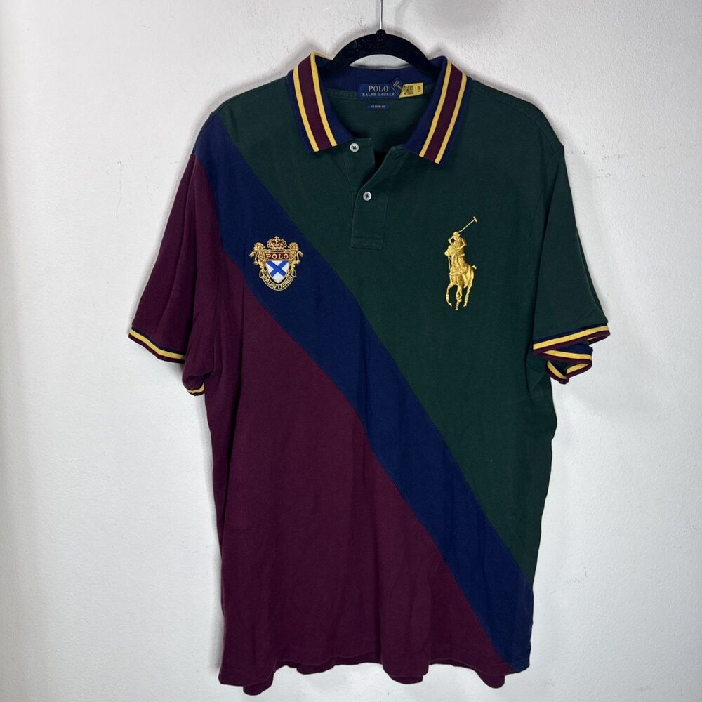 (P) Polo RalphLauren Men's MultiColored Classic Fit Big Pony Polo Shirt Sz XL